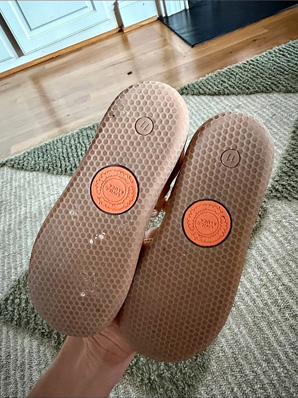 Livie & Luca Petal Sandals Cutout Orange & Brown US 11 - Picture 3 of 7